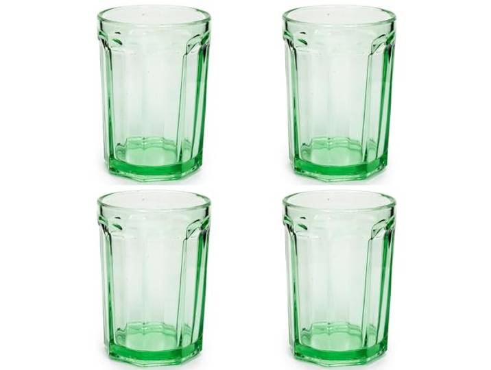 Set de 4 Verres à Boisson Serax Verrerie Fish & Fish par Paola Navone Verres à Eau 40 cl Vert Clair Essentiels pour la Maison\, Set de Cuisine