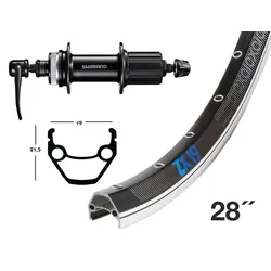 Bike-Parts H-Rad 28" | 28" Exal ZX19, sw/pol.,FH-QC300,CL,135QR