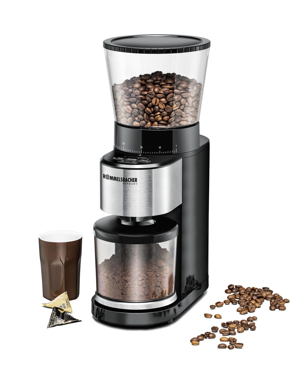 Rommelsbacher EKM 500 Kaffeemühle mit Integrierter Waage