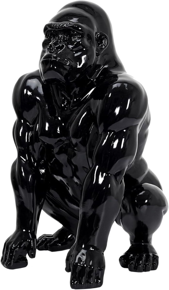 Decoratief beeldje Gorilla figuur Zwart Hoogte: 46 cm