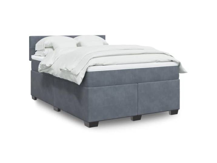 RJPLMFV Lattenrost und Matratze, Velours, Grau, 160 x 200 cm Taschenfedern, abnehmbarer Bezug, waschbar, optimale Unterstützung, atmungsaktiver Komfort
