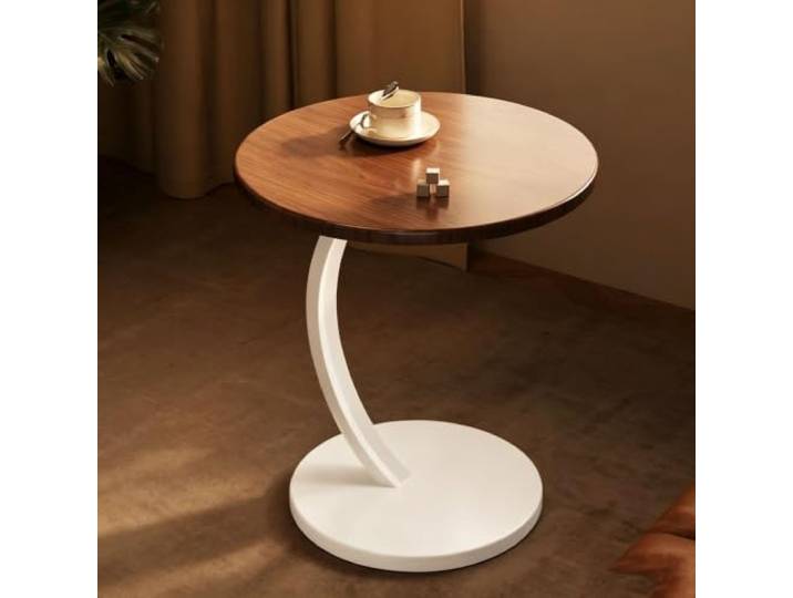PEIVYRBCGA Runder Beistelltisch Metallgestell für Wohnzimmer Schlafzimmer Kompakter runder Nachttisch mit Metallrahmen 40cm(E)
