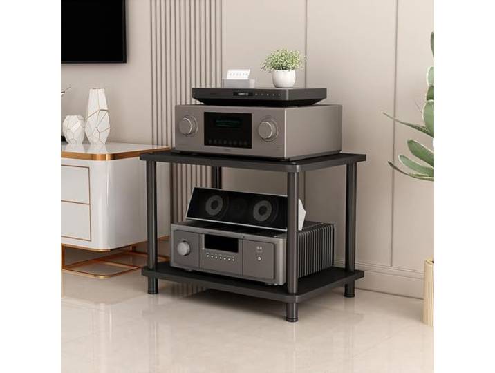 HLDJYLZS 2 Ebenen Großes Verstärkerrack, HiFi-Audio-Ständer, CD-Schrank Großformat, Offene Ablage, Röhrenverstärker, Class-A-Verstärker, CD-Player, HiFi, Heimkino