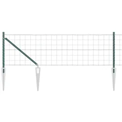 vidaXL Zaun mit Pfosten Grün 0,8 x 10 m Stahl