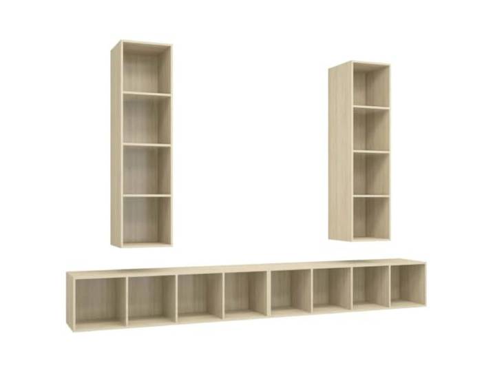 LMTYOENFG TV Schrank Wandmontage 4er Set Sonoma-Eiche Holzwerkstoff Flexibles Lowboard für Wohnzimmer und Schlafzimmer mit 4 Fächern je Schrank. Vertikal oder horizontal montierbar.
