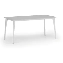 Konferenztisch PRIMO OMEGA, 160x80 cm, weißes Metallgestell, grau