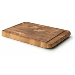 CONTINENTA Tranchierbrett, Schneidebrett, Küchenbrett, Holzbrett, Eiche Stirnholz 42 x 29 cm, 4183
