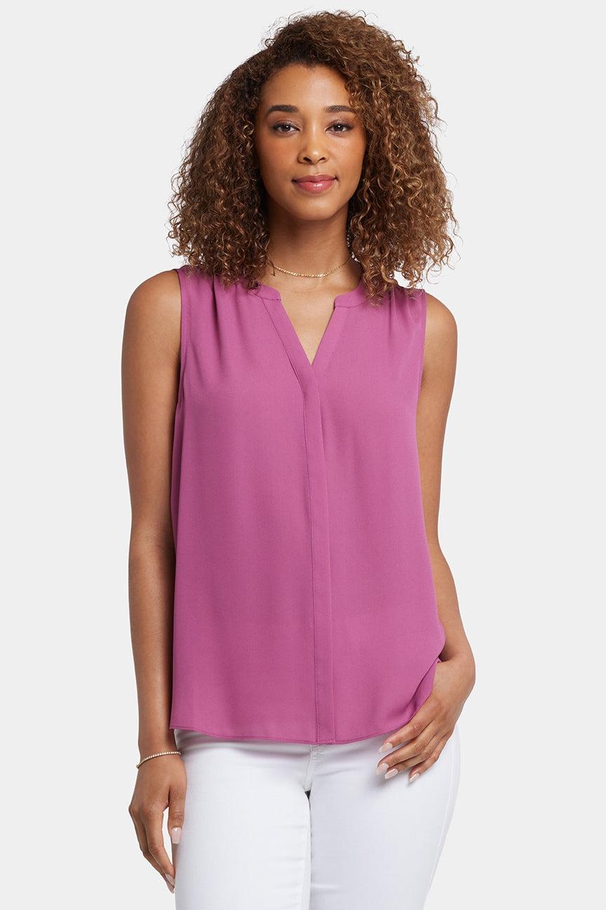 Mouwloze Pintuck Blouse