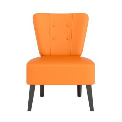meet by Paperflow Sessel BRIGHTON, 4-Fußgestell, Sitz- und Rückenpolsterung, Kunstlederbezug, B 650 x T 490 x H 410 mm, orange/schwarz