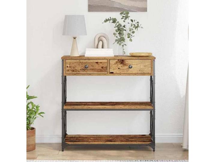 Magnifique Table Console avec tiroir Bois ancien 75x28x75 cm - design polyvalent - pour maison - Marron 17.3 kg 2026_116653