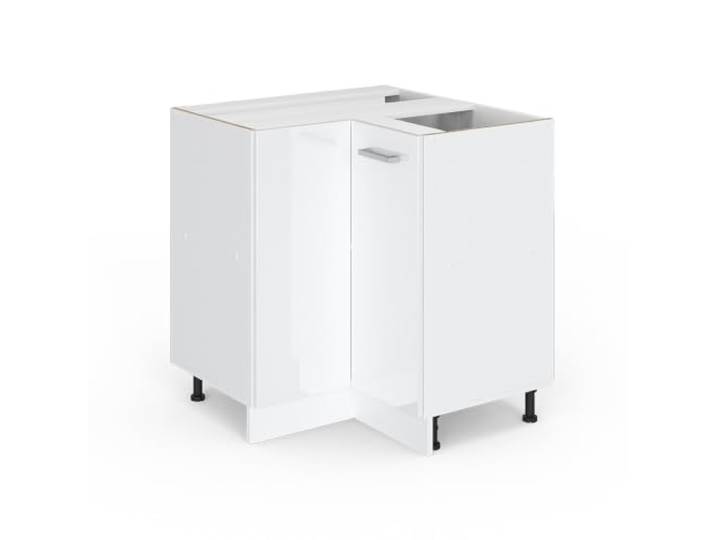Vicco Eckschrank für Hausrat R-Line, Weiß Hochglanz, 75.6 cm mit Tür, ohne Arbeitsplatte, zur Aufbewahrung von Haushaltsutensilien und Vorräten