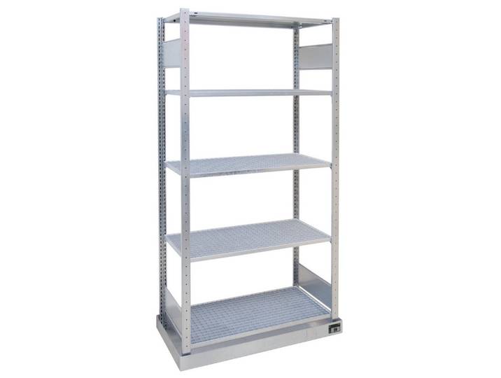 SCHULTE Lagertechnik Steckregal Kleingebinderegal, 2000 x 1000 x 500 mm (HxBxT) mit Auffangwanne, Zugriffsmöglichkeit: beidseitig