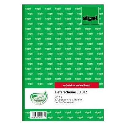Sigel Lieferschein Formular Papierformat: DIN A5 selbstdurchschreibend: Ja (SD012)