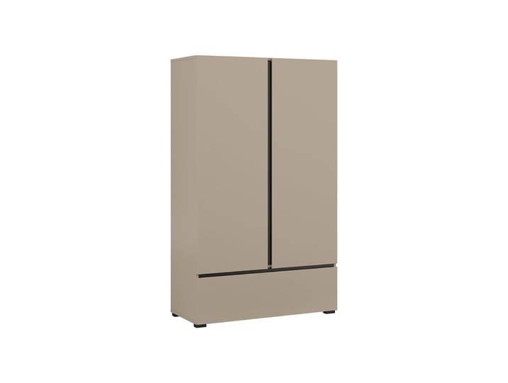 Petite armoire 2 portes 1 tiroir panneaux stratifiés marron