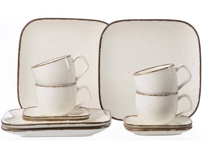 Kaffeeservice RITZENHOFF & BREKER Geschirr-Set, Service CASA , beige (naturweiß), 12 Stk., Porzellan, Geschirr-Sets, Kaffeeservice, 12 Teile, für 4 Personen