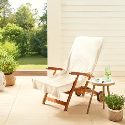 Handtuch DYCKHOFF "Stuhlauflage / Liegeauflage", beige (natur), B:60cm L:130cm, Frottier, Frottier, Handtücher, Schonbezug mit Einschubtasche