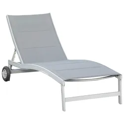 Gartenliege San Marino Metall/ Textil verstellbar mit Räder
