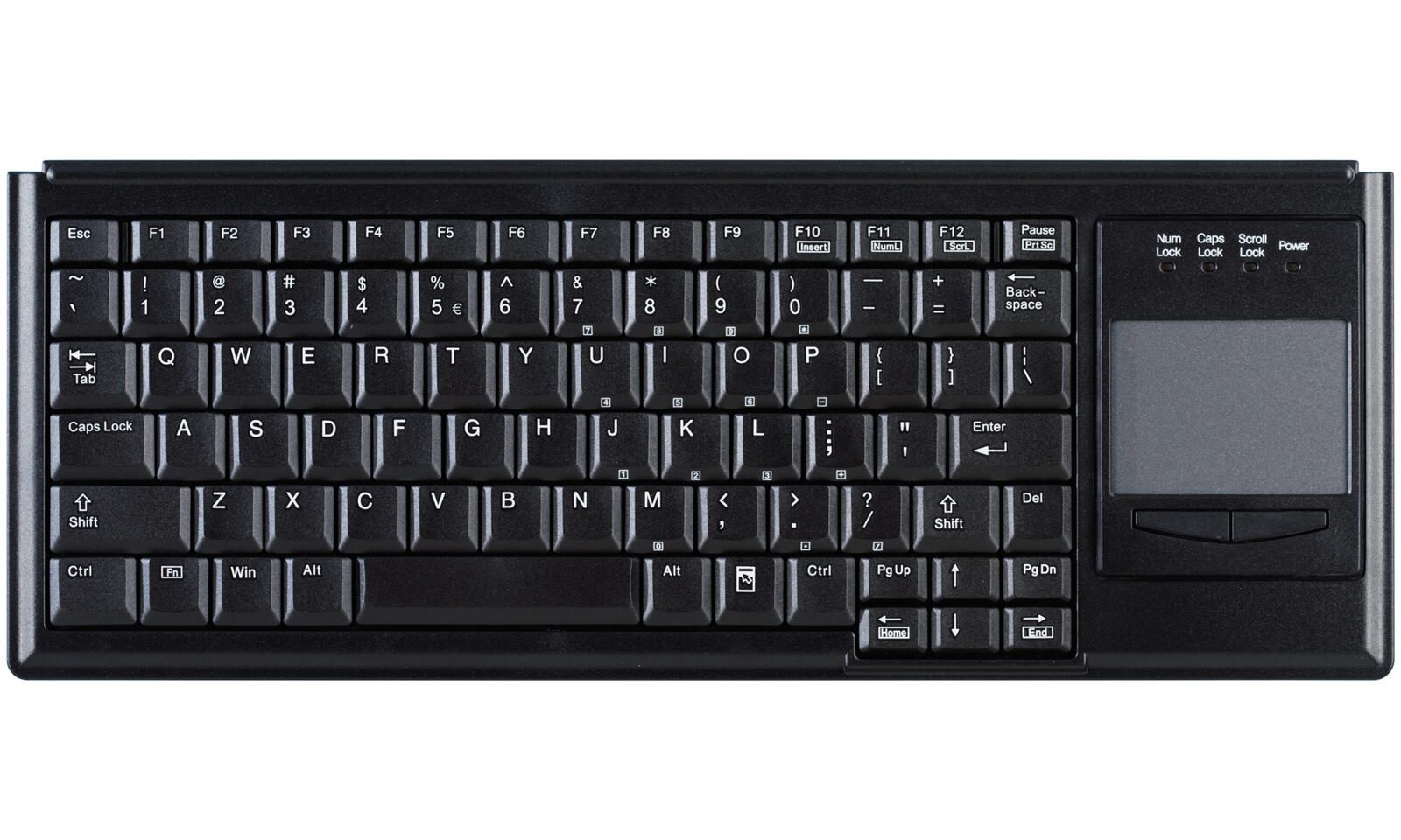 ContourDesign Active Key AK-4400-G USB Mini-Tastatur mit integriertem Touchpad Schwarz AK-4400-GU-B/US