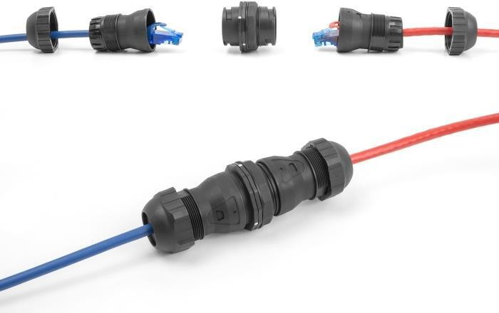 Delock RJ45-connector naar RJ45-connector Cat.6A IP68 stof- en waterdicht kabelconnector