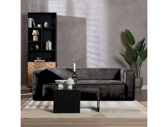 Bronx71 Samt Sofa Memphis 3-Sitzer anthrazit