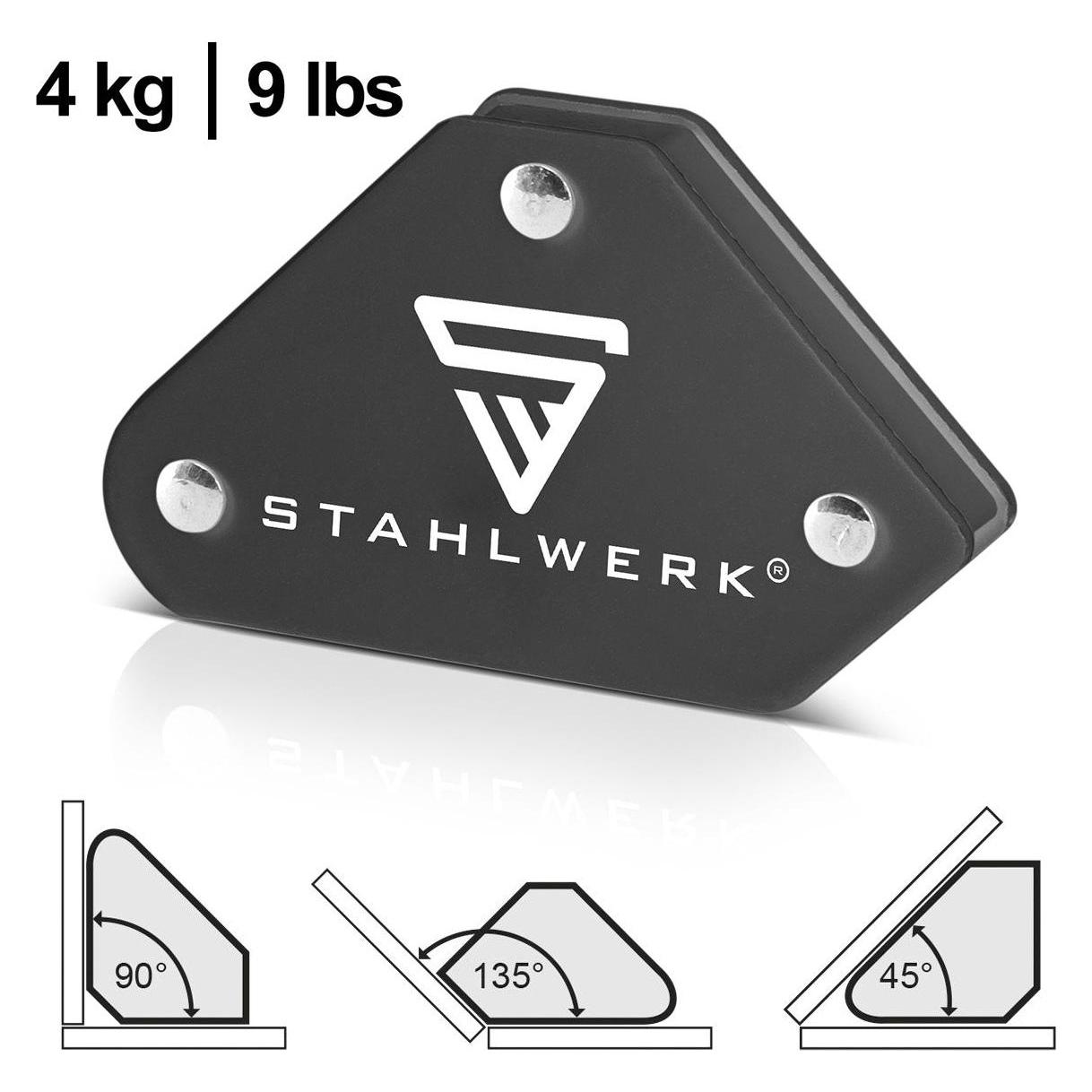 Stahlwerk Schweisswinkel 4er Set Magnet 4 kg 9 lbs Schweissmagnet Magnetwinkel (4568)