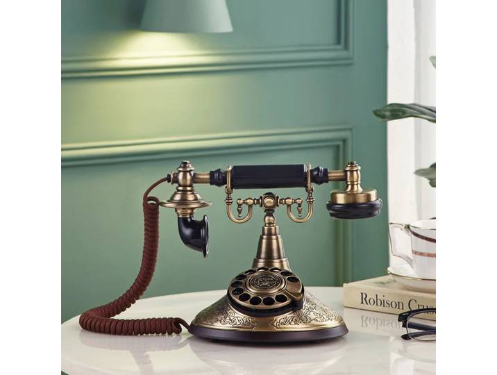 Téléphone rotatif rétro durable et créatif, ornement de décoration pour la maison