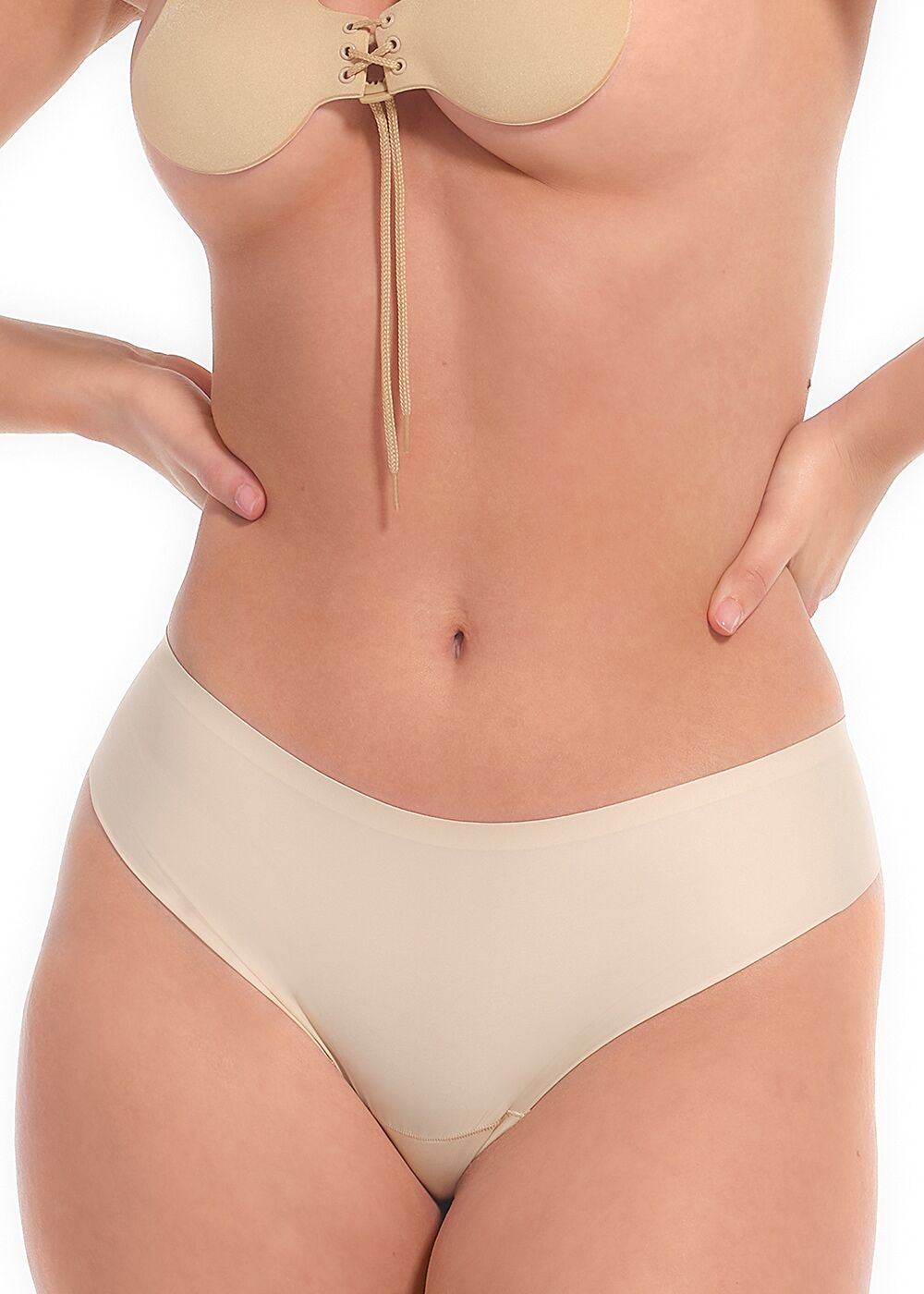 Tanga MAGIC BODYFASHION, Damen, Gr. M, latte, Microfaser, Obermaterial: 83% Polyamid, 17% Elasthan, körpernah, Unterhosen Tanga latte M