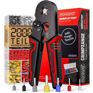 Monzana Crimpzange 108439, mit Aderendhülsen, selbsteinstellend, für Aderendhülsen 0,25 - 10 mm²