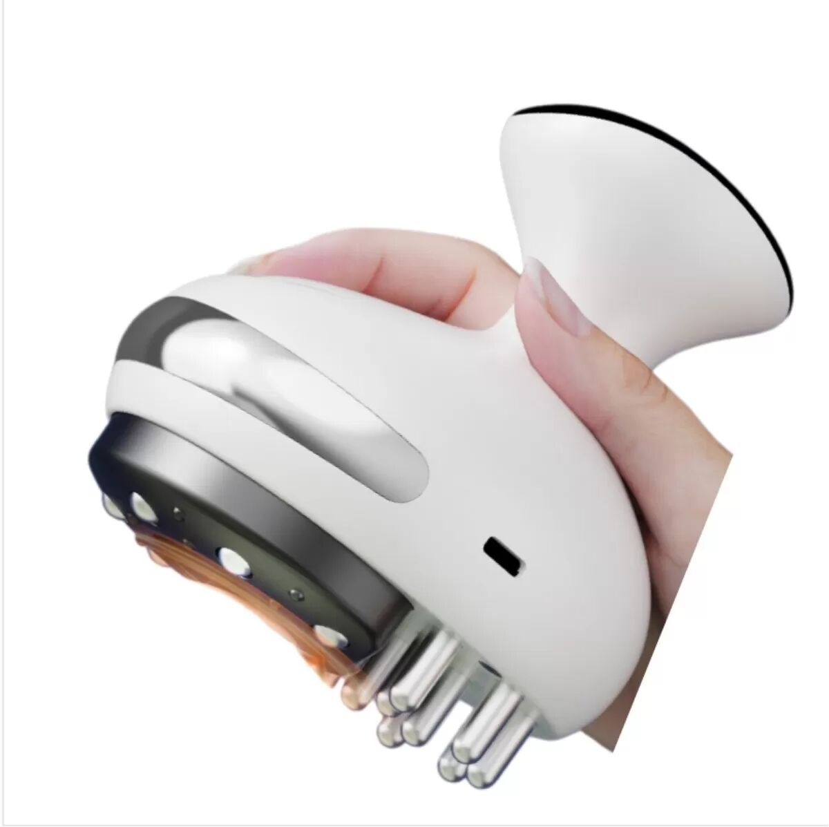 INF Elektrisches 3-in-1 Gua-Sha Meridian-Massagegerät — Rollkugel-Schaber mit 9-stufiger Saugkraft, Rotlicht-Wärme,