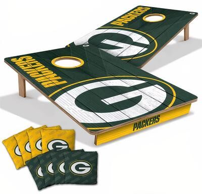 Skip's Garage Green Bay Packers NFL Tailgate Cornhole Board Set
