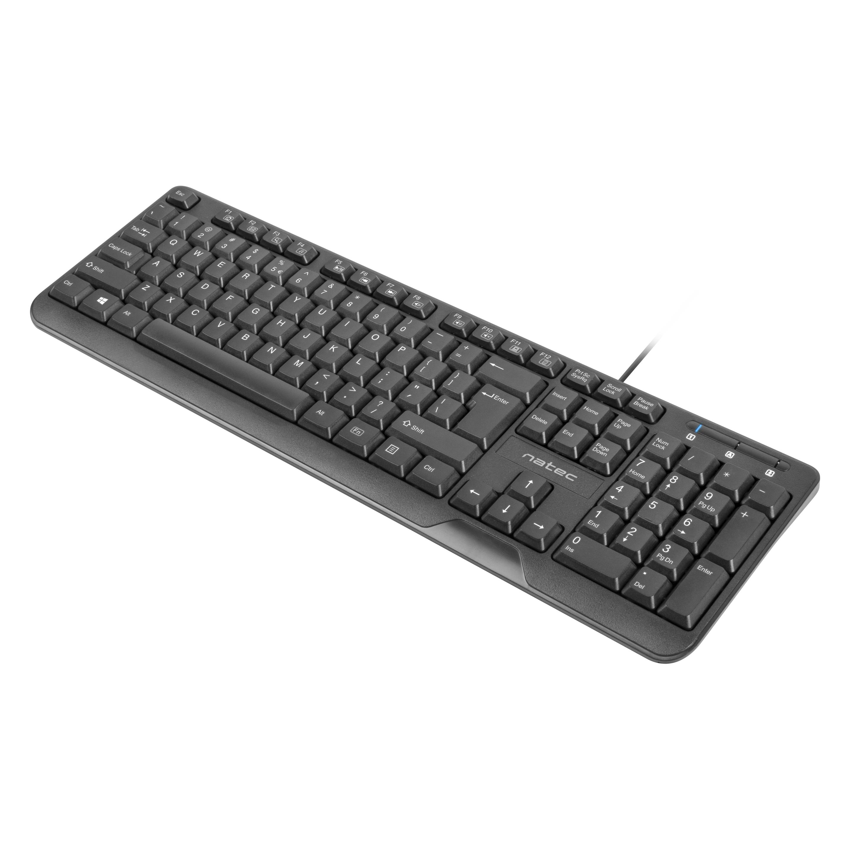 Natec TROUT Tastatur USB QWERTY US International (US, Kabelgebunden) (NKL-0967)