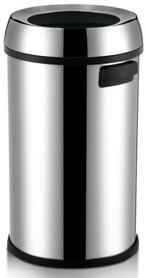 Garvee 65L/17Gal Round Commercial Trash Can, Heavy Duty Open Top Trash Can, Fingerprint-Resistant Stainless Steel Waste Bin Kitchen