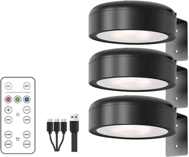 Inspire Picks 1 2 3PCS Rechargeable Magnetic LED Picture Light Wireless Dimmable Wall Light With Remote & Timer 3pcs 3 Color Light
