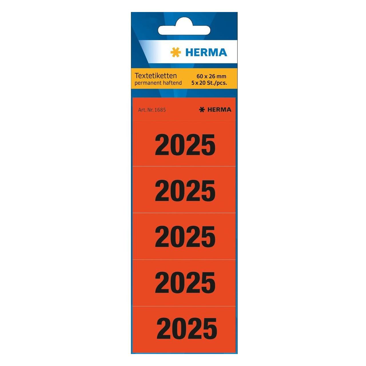 Herma Jahreszahlen 2025 Rot 10Stk (1685)