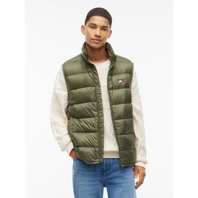 Daunenweste TOMMY JEANS "TJM LIGHT DOWN PACKABLE VEST", Herren, Gr. XXL, rocky mountain, Web, Obermaterial: 100% Nylon. Futter: 100% Polyester. Füllung: 90% Daunen, 10% Federn, regular fit normal, Rundhals, Westen, Regular fit mit Stehkragen, mit...