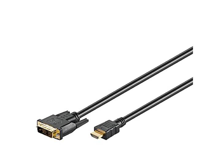 goobay 51881 DVI-D/HDMI-kabel, verguld, zwart
