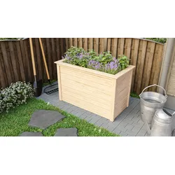 Karibu Hochbeet naturbelassen 690x1330x820 mm Hochbeet Pflanzkasten Frühbeet Gartenbeet