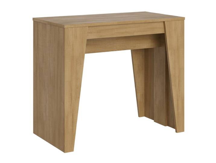 Console extensible 90x48/204 cm effet bois chêne nature