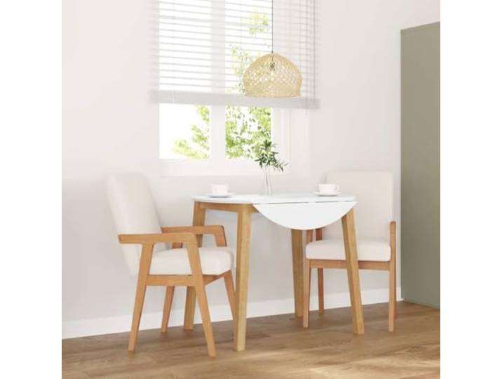 HEFZGDB Esszimmerstühle mit Kissen 2 STK. Massivholz Gummibaum Ergonomische Rückenlehne für Komfort und Langlebigkeit