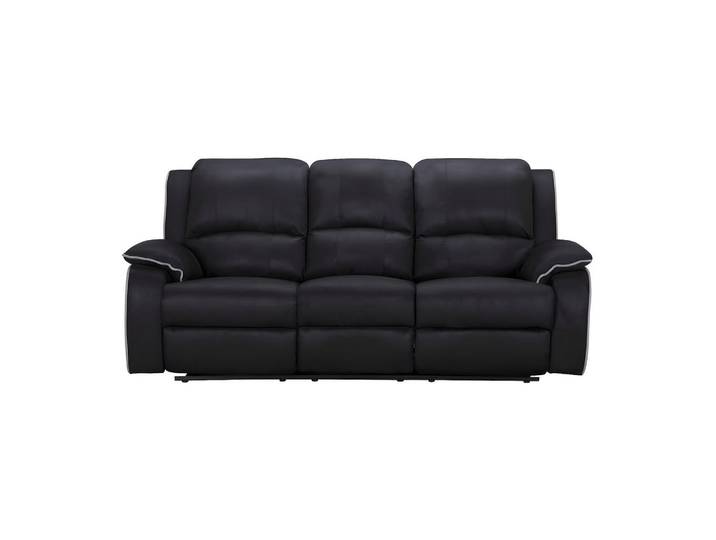 Vente-Unique Relaxsofa - 3 Personen - stoff - schwarz Hernani, Schwarz, Kunststoff, 210x99x96 cm, Wohnzimmer, Sofas & Couches, Sofas