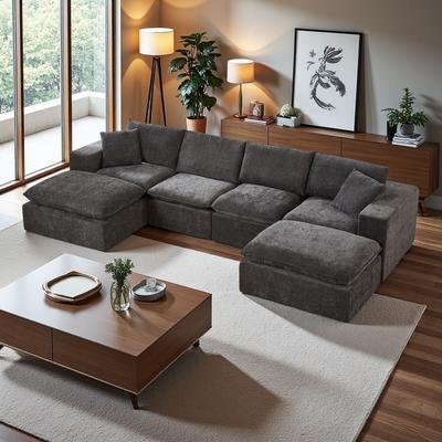 Chenille Modern Cloud Sectional Sofa with Freely Combinable Design