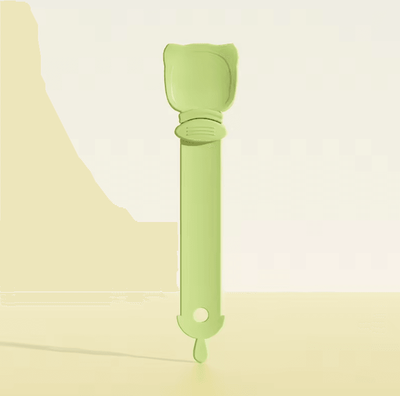 Inspire Curations LickEase Long Handle Cat Treat & Wet Food Feeding Spoon green