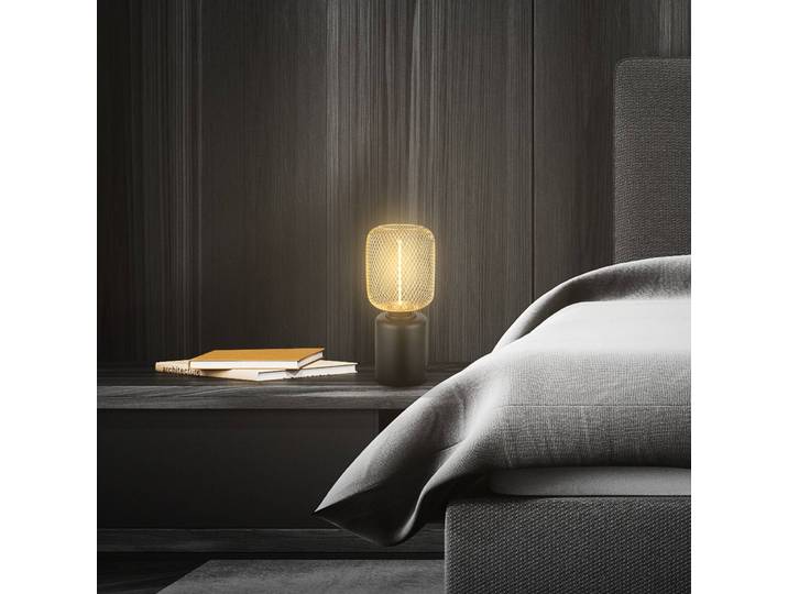 Nachtkastlamp - nachtlampje Rist, zwart, Woon-/ Eetkamer, metaal, Modern, Tafellamp