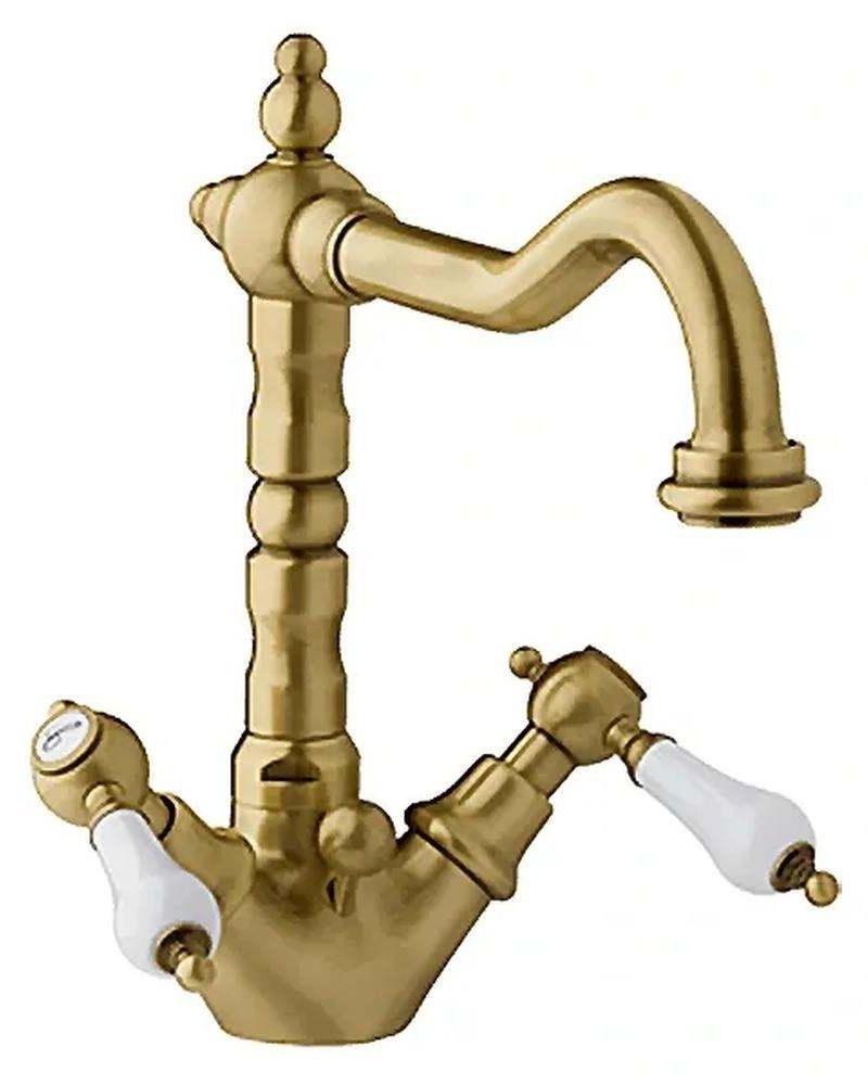 Waschtischarmatur mit hohem Auslauf Bronze Retro