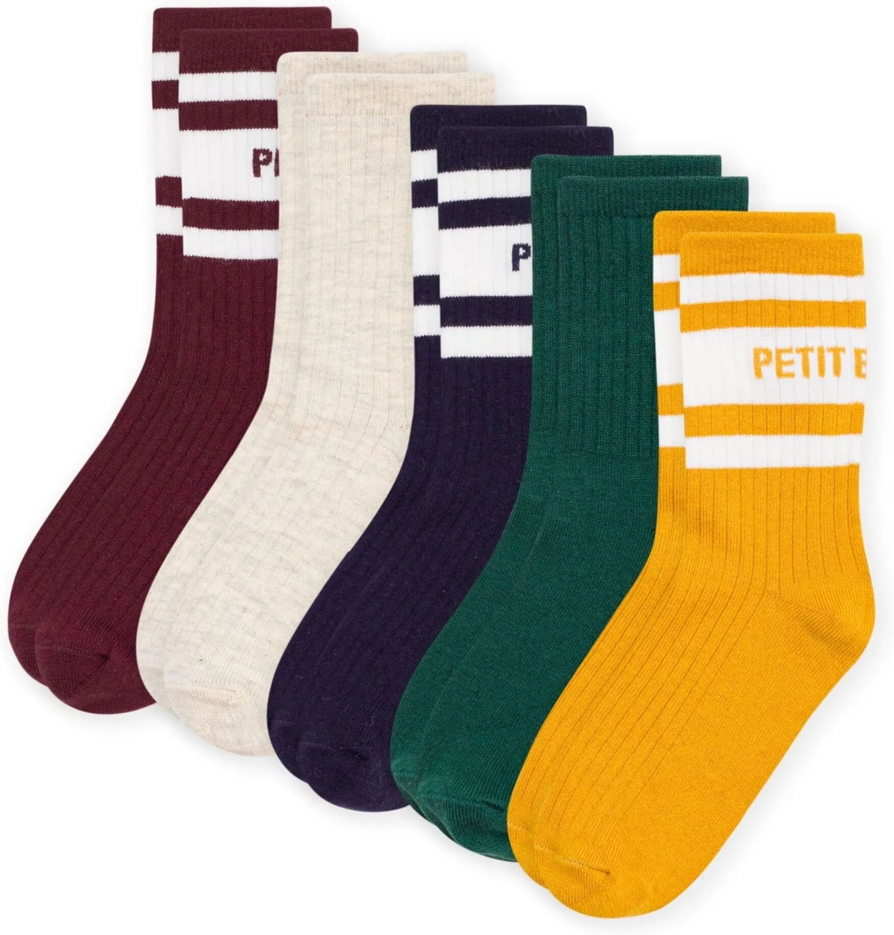 Petit Bateau Lot de 5 Paires de Chaussettes Petit Bateau Bordeaux 23/26