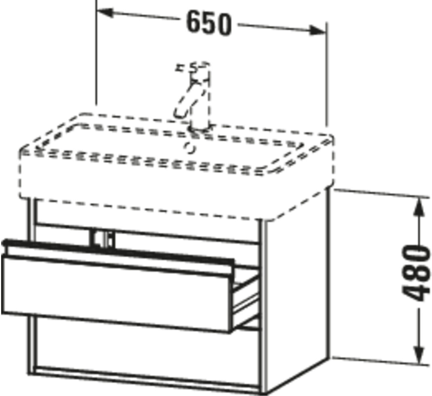 Duravit Waschtischunterschrank Ketho 65x44cm, bas. ma, 2 Schubk., wandhängend (KT662404343)
