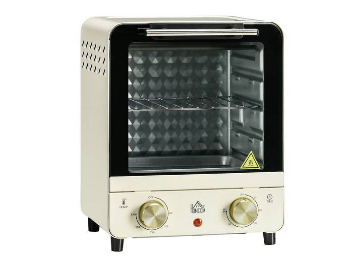 FELIXLEO Minibackofen Mini Ofen 15L Fassungsvermögen, höhenverstellbares Backblech und