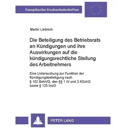 Liebisch:Die Beteiligung des Betriebsra, Fachbücher von Martin Liebisch