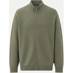 Strickjacke mit diagonaler Struktur Grün M