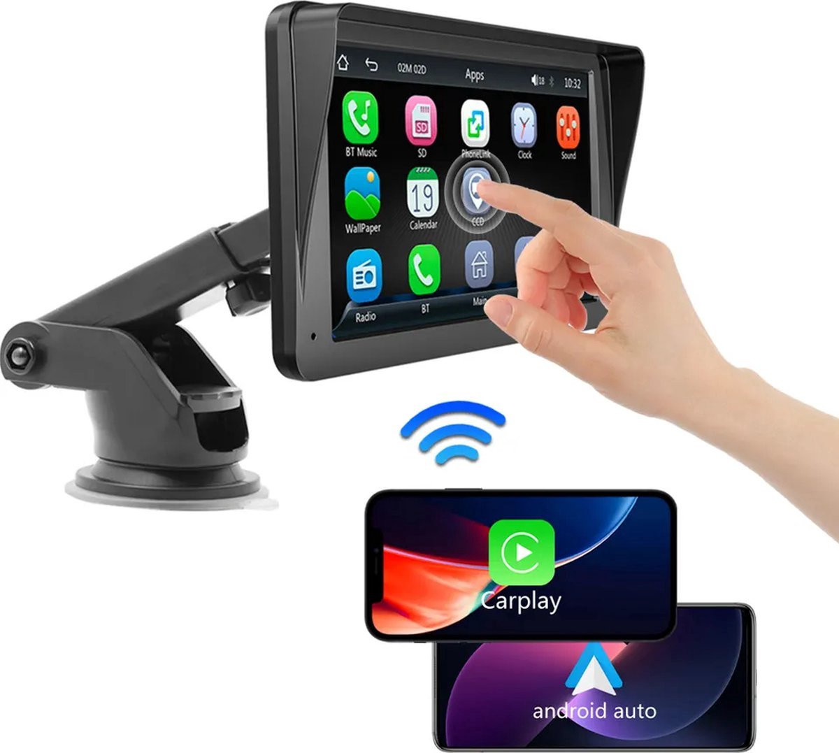 Blow Portable Wireless 7 inch Smart Display met CarPlay en Android Auto